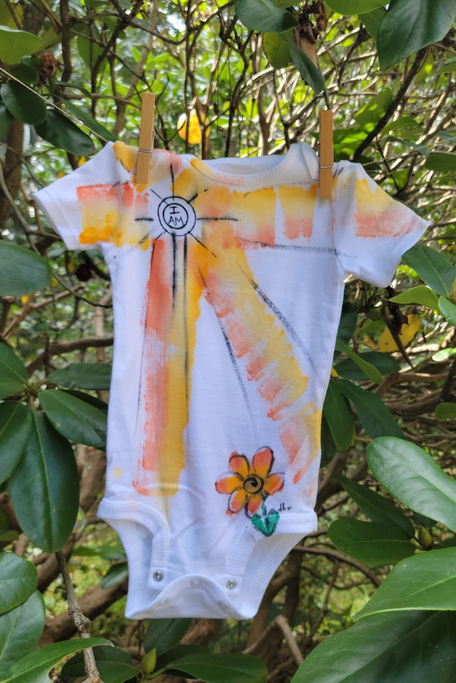 "Flower Power" Hand Painted Onesie