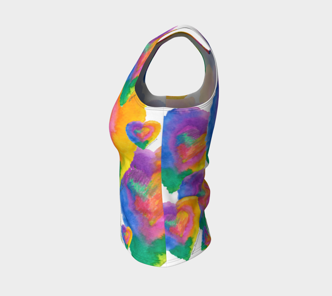 Color-Full Heart Fitted Tank