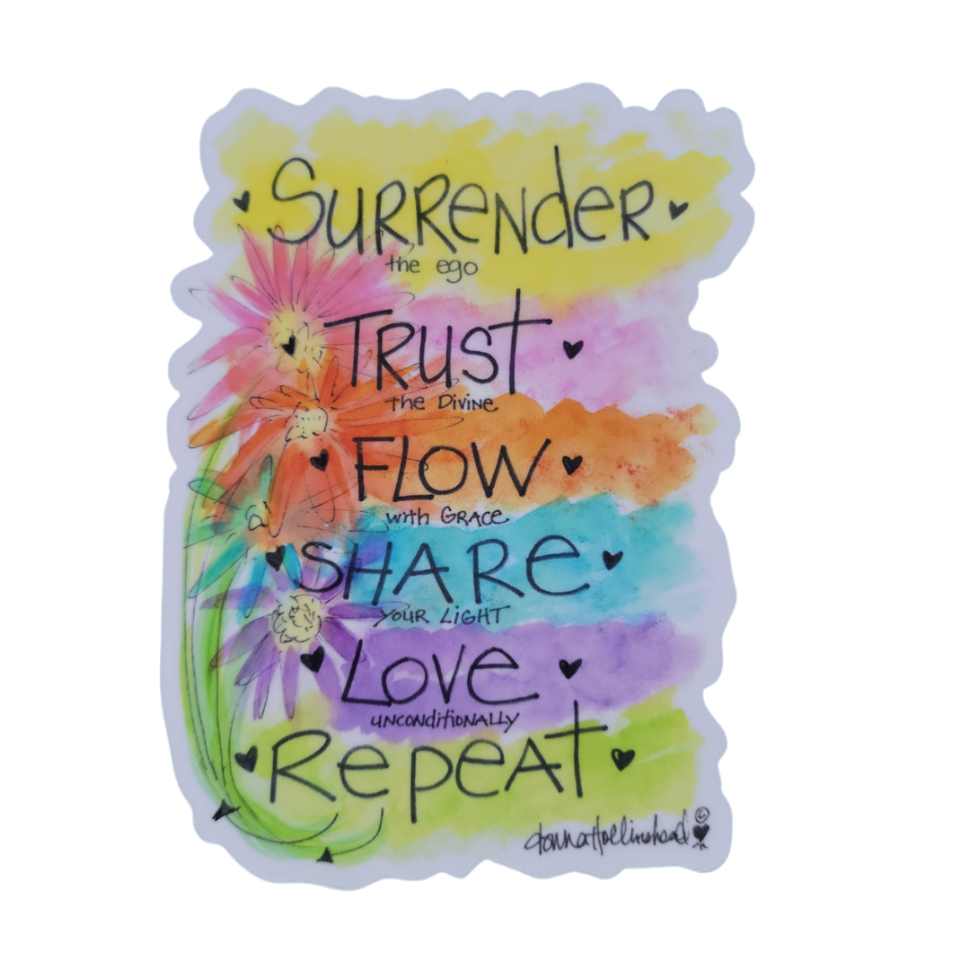 Surrender Trust Flow Share Love Repeat Sticker