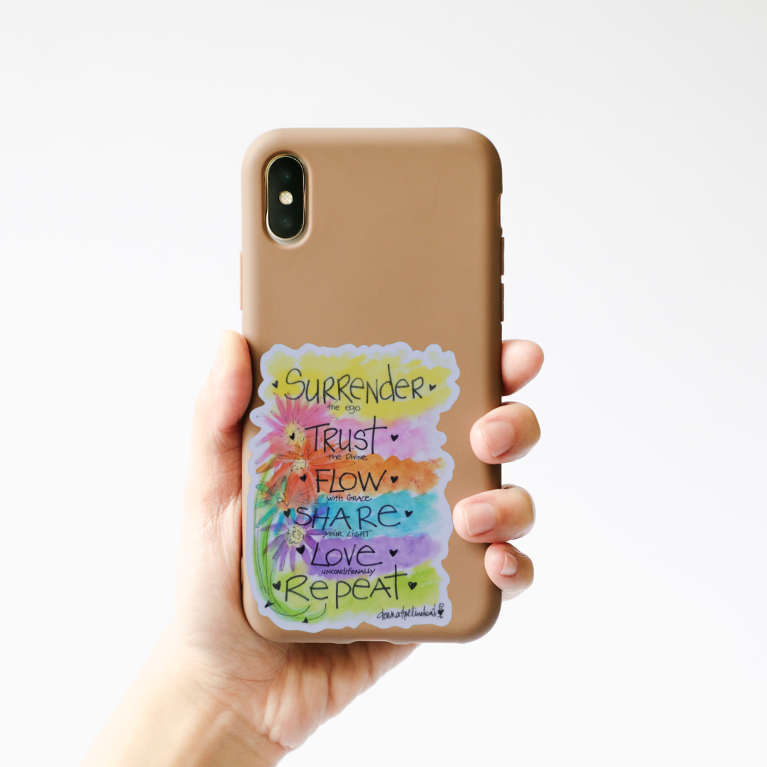 Surrender Trust Flow Share Love Repeat Sticker