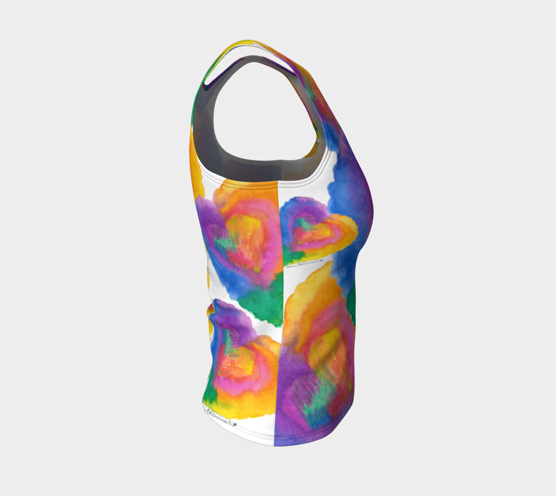 Color-Full Heart Fitted Tank
