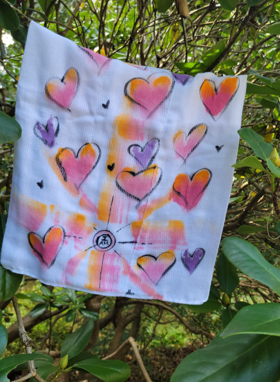 "Hearts Shine" Hand Painted Burpie
