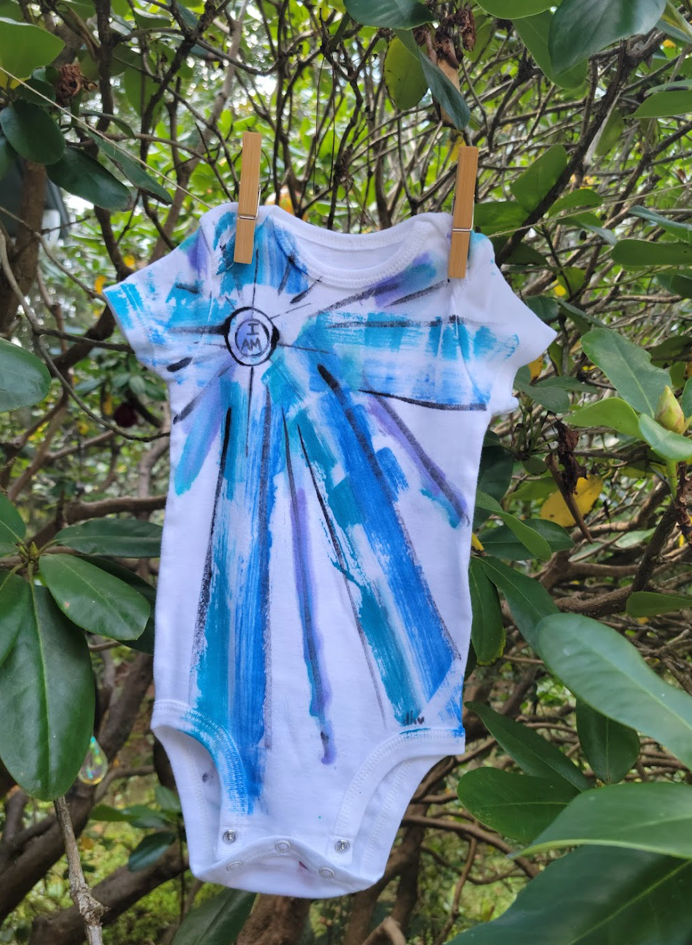 "Water Love" Hand Painted Onesie