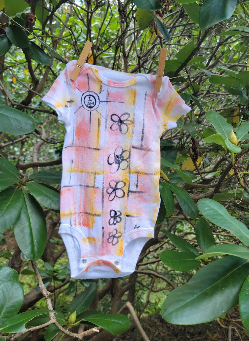 "Woven Wonder" Hand Painted Onesie