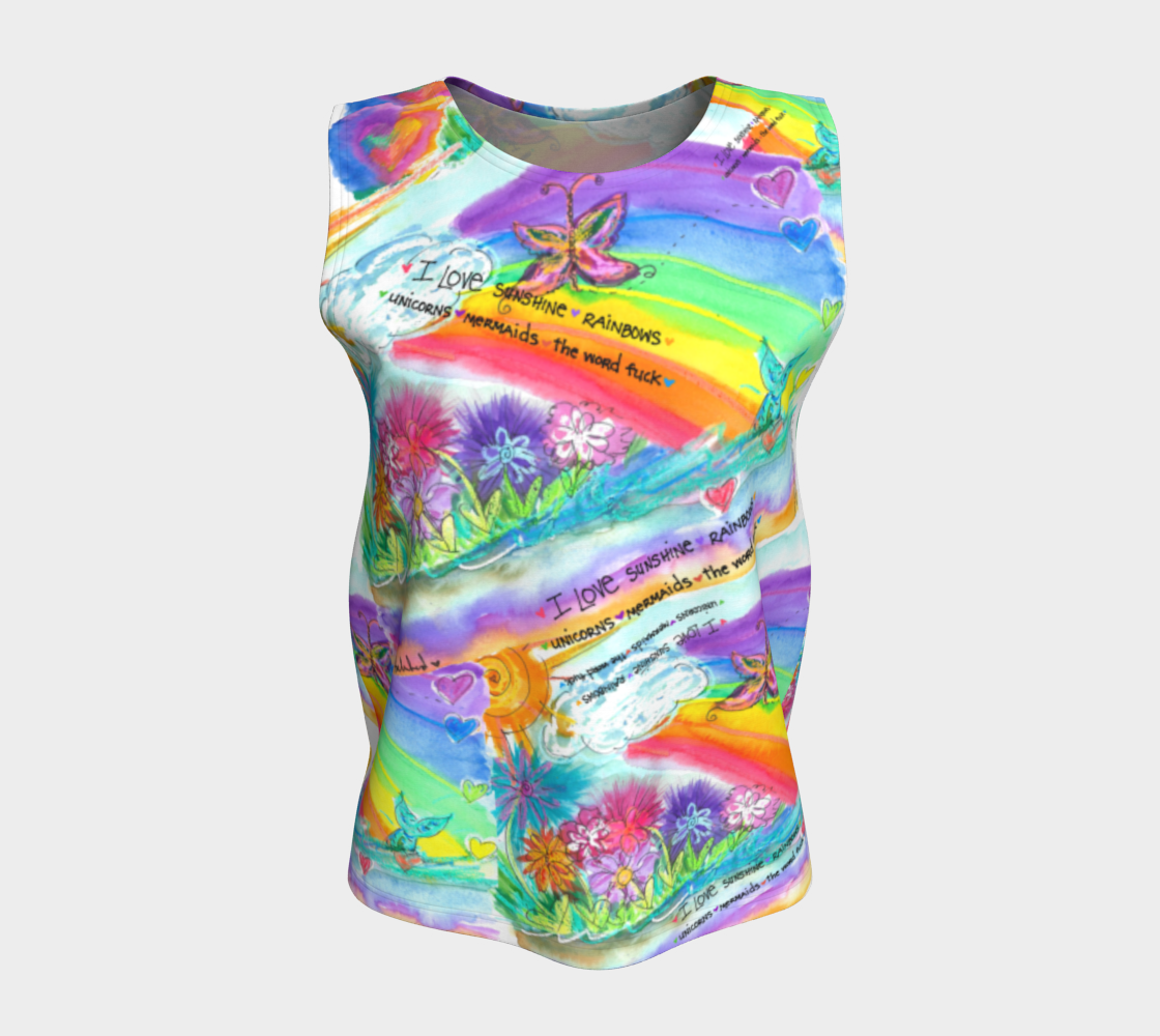 Sunshine, Rainbows, F-Word  Relaxed Fit Tank