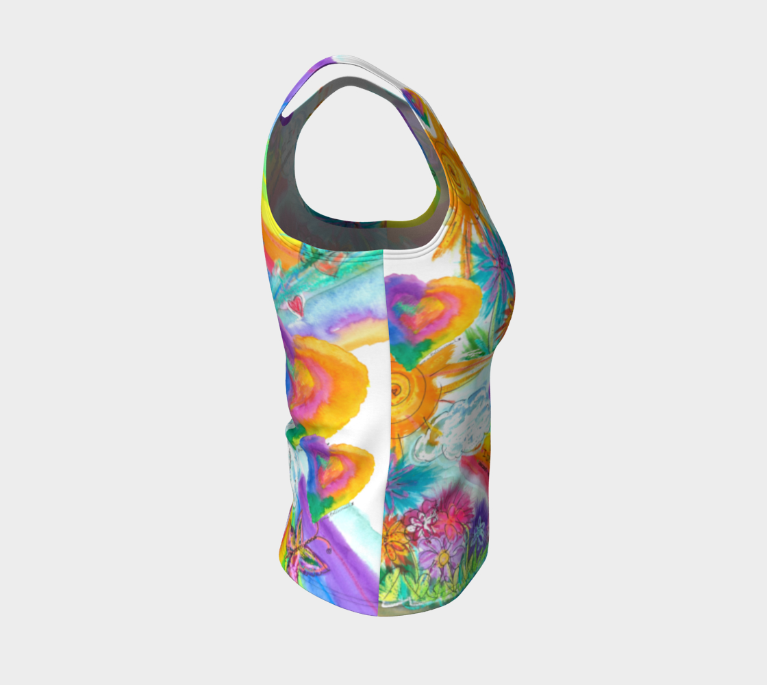 Sunshine, Rainbows, F-Word Fitted Tank Top