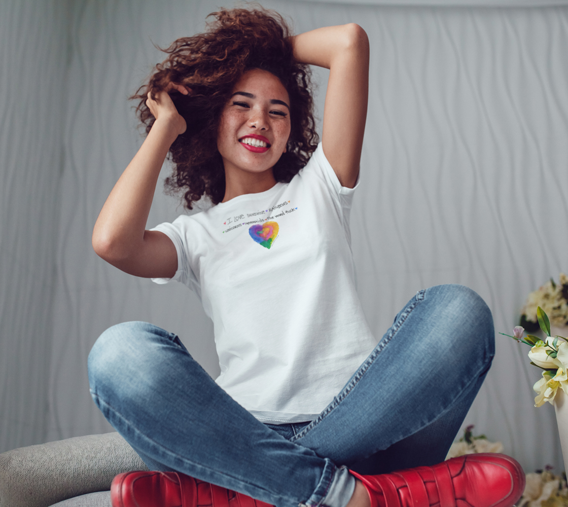 Color-full Heart/ Sunshine, Rainbows, F-word Women Tee