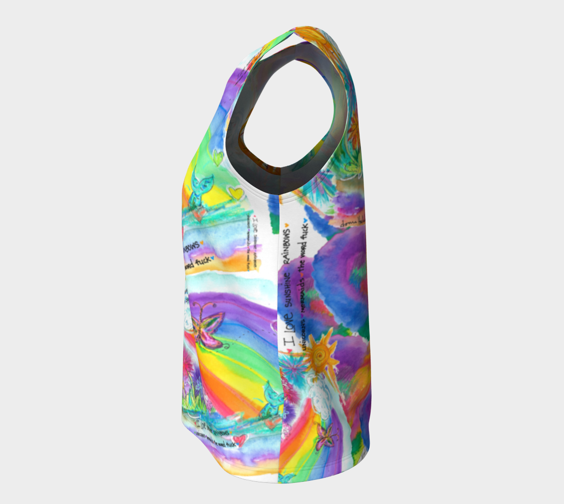 Sunshine, Rainbows, F-Word  Relaxed Fit Tank