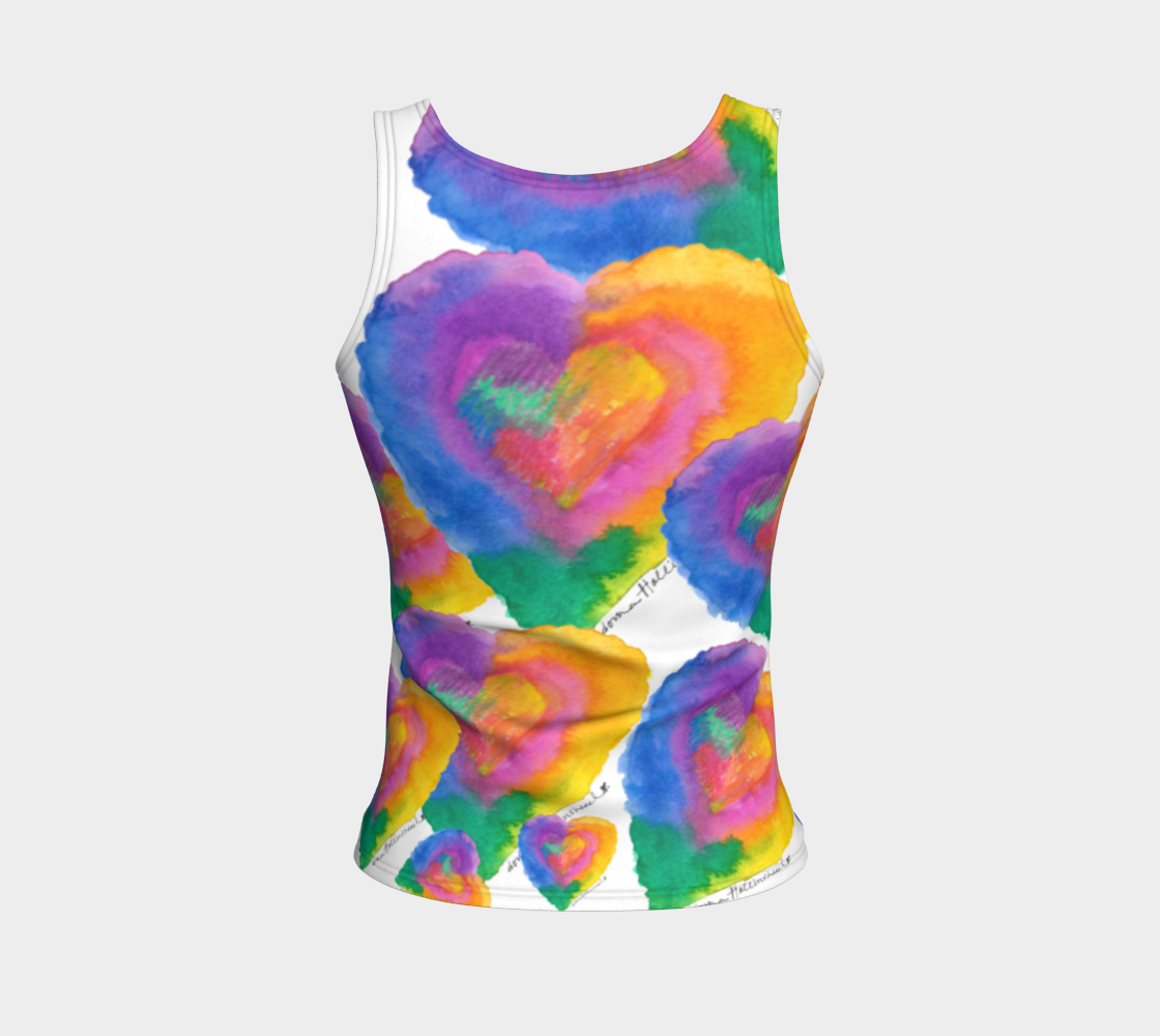 Color-Full Heart Fitted Tank