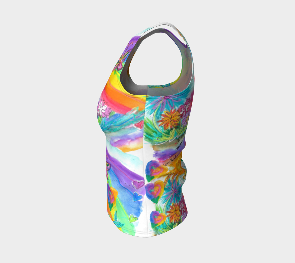Sunshine, Rainbows, F-Word Fitted Tank Top