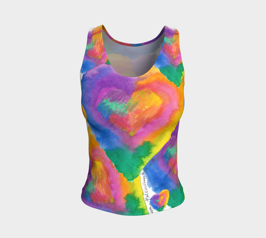 Color-Full Heart Fitted Tank
