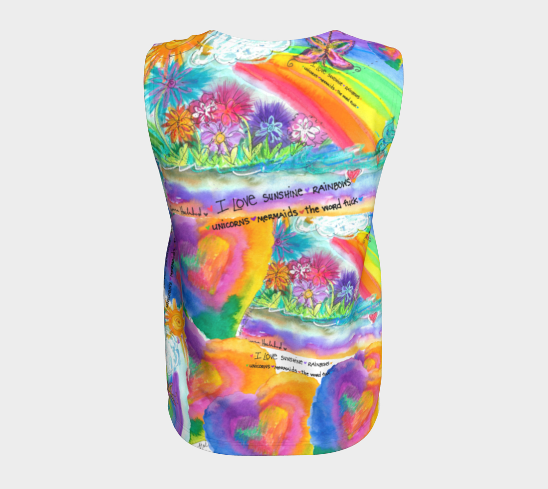 Sunshine, Rainbows, F-Word  Relaxed Fit Tank