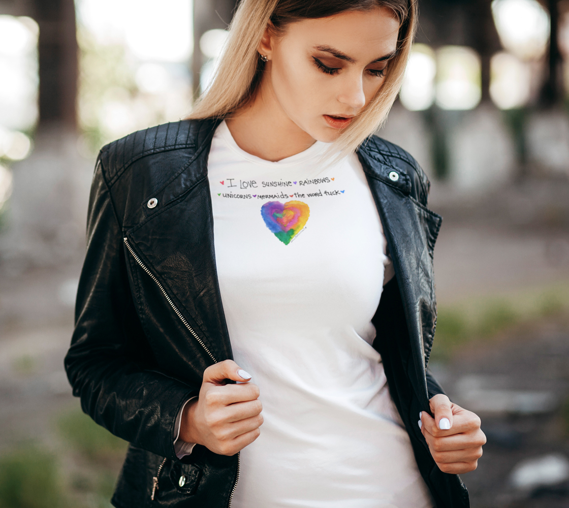 Color-full Heart/ Sunshine, Rainbows, F-word Women Tee